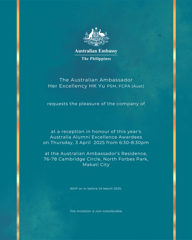 Invitation to the 2024 Australia Alumni Excellence Awards Reception